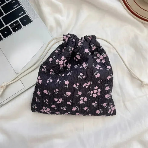 Cute Bear Cartoon Drawstring Bags Women Drawstring Packaging Pocket Cosmetic Bag Makeup Bag Large Capacity Coin Purse Coin Pouch